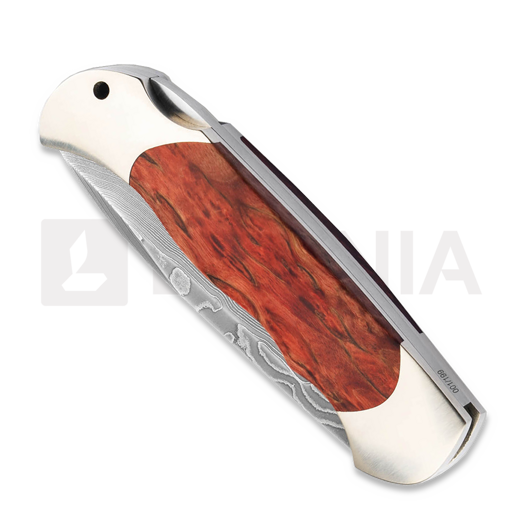 Coltello pieghevole Böker Germany Optima Burl Birch Bloody Orange Damast 113114DAM
