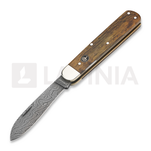 Böker Germany Hunters Knife Mono Damascus Curly Birch Brown Taschenmesser 117030DAM
