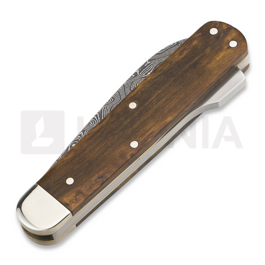 B&ouml;ker Hunters Knife Mono Damascus Curly Birch Brown k&auml;&auml;nt&ouml;veitsi 117030DAM