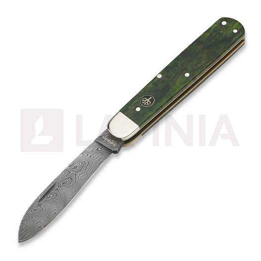 Böker Germany Hunters Knife Mono Damascus Curly Birch Green kääntöveitsi 118030DAM