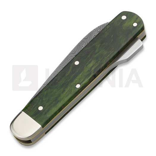 Böker Germany Hunters Knife Mono Damascus Curly Birch Green sulankstomas peilis 118030DAM