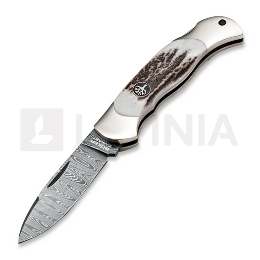 Böker Germany Junior Scout Spearpoint Stag Damascus fällkniv 111910DAM