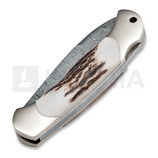 Böker Germany Junior Scout Spearpoint Stag Damascus sulankstomas peilis 111910DAM