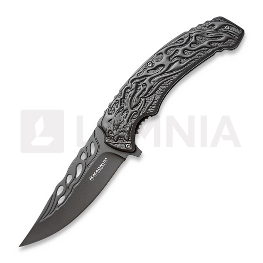 Nóż składany Böker Magnum Grey Flaming Skull 01MB733