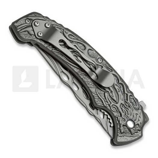 Magnum Grey Flaming Skull kääntöveitsi 01MB733