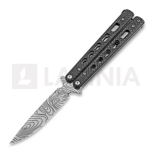 Nož mot&yacute;lek B&ouml;ker Plus Large Balisong Carbon Fibre, Lamnia Edition