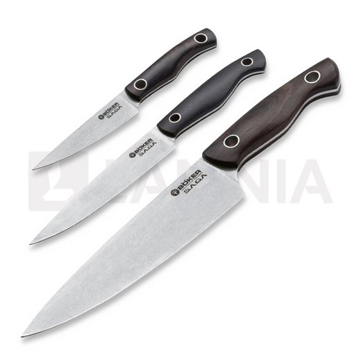 Böker Germany Saga Grenadill Keittiöveitsisetti, 3 kpl 130368SET