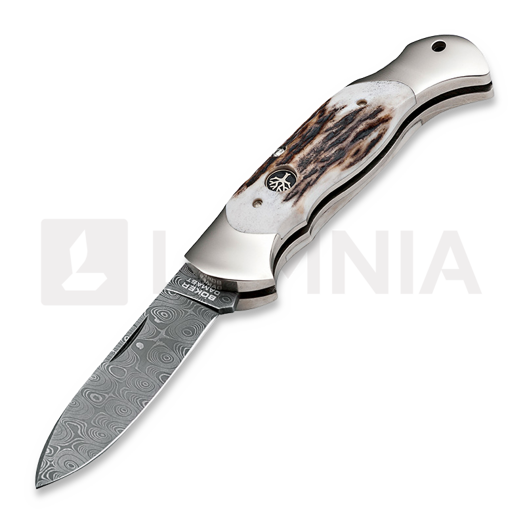 Böker Germany Scout Spearpoint Stag Damascus foldekniv 112201DAM