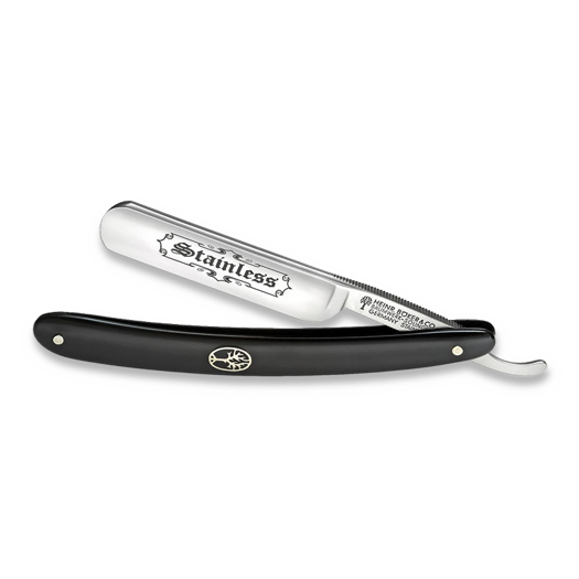 Taisna asmeņa bārdas nazis Böker Germany Stainless, melns 140540