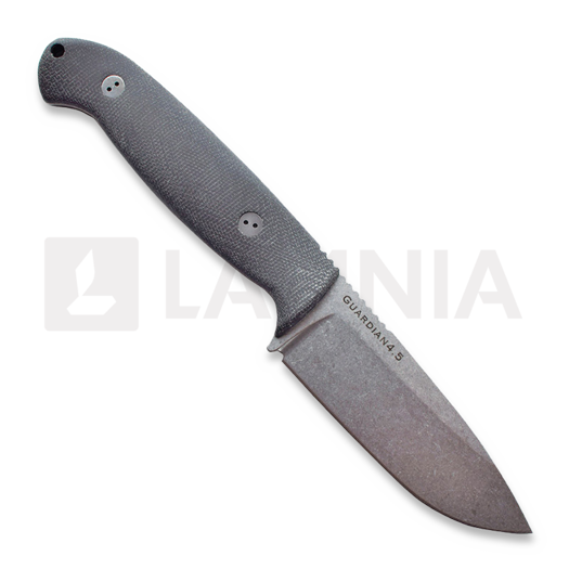 Bradford Knives Guardian 4.5 3D Black Micarta, Stonewashed