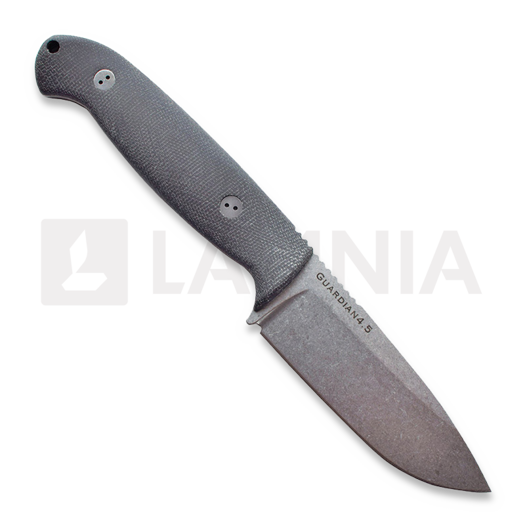 Bradford Knives Guardian 4.5 3D Black Micarta, Stonewashed