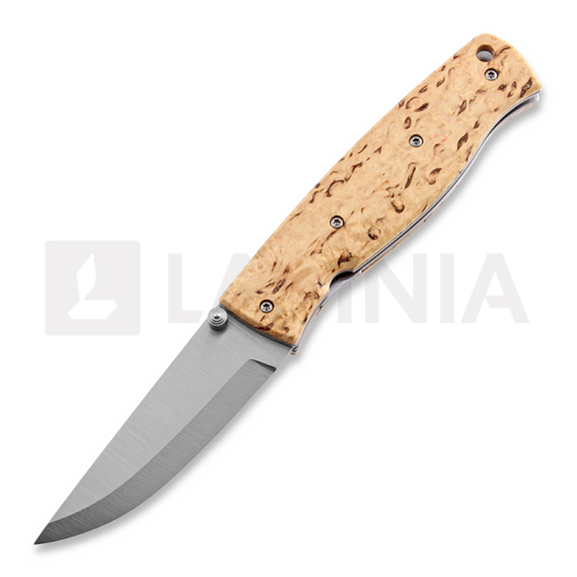 Brisa Birk 75 fällkniv, D2 Scandi, curly birch
