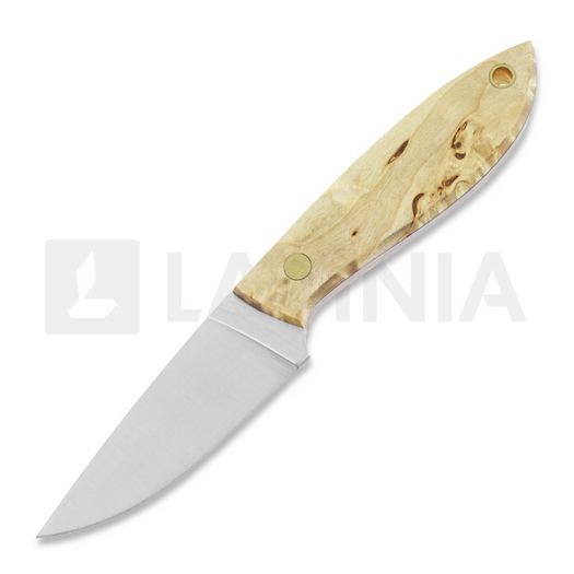 Nóż Brisa Bobtail 80, curly birch, flat, leather