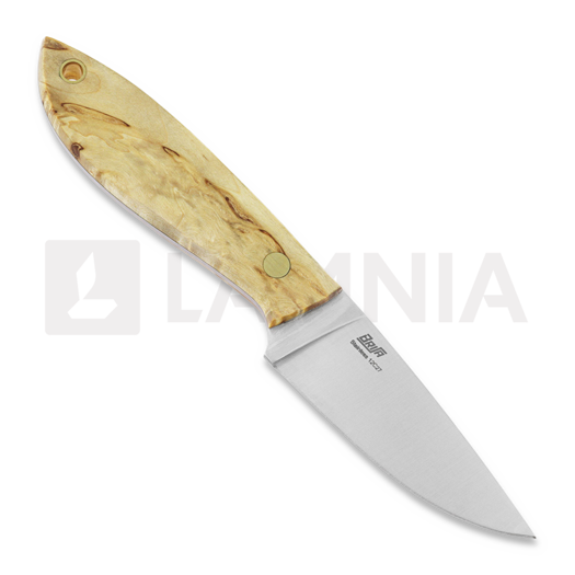 Brisa Bobtail 80 peilis, curly birch, flat, leather