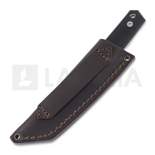 Brisa Kwaiken 90 M390 Scandi peilis, ebony, brown sheath