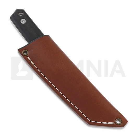 Brisa Kwaiken 90 M390 Scandi kniv, ebony, cognac sheath
