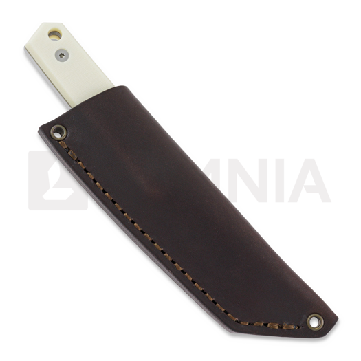Brisa Kwaiken 90 M390 Scandi kniv, ivory micarta, brown sheath