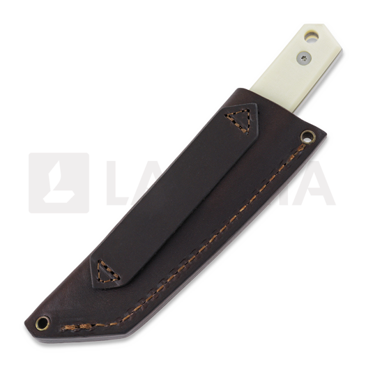 Coltello Brisa Kwaiken 90 M390 Scandi, ivory micarta, brown sheath