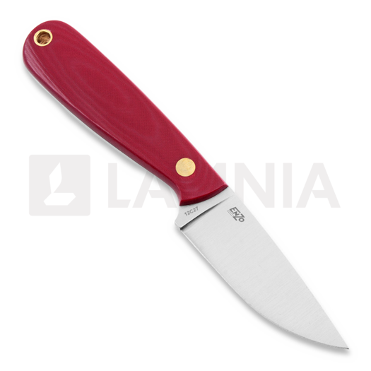 Brisa Necker 70 peilis, kabinamas ant kaklo, Flat, red micarta, kydex