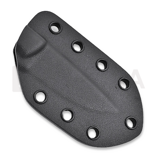 Brisa Necker 70 peilis, kabinamas ant kaklo, Flat, red micarta, kydex