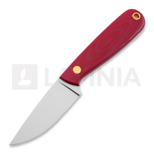 Шейный нож Brisa Necker 70, Flat, red micarta, leather