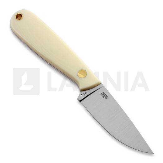 Brisa Necker 70 Full Flat halskniv, ivory micarta, kydex
