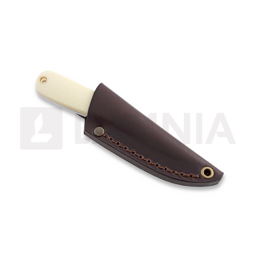 Brisa Necker 70 Full Flat kaulaveitsi, ivory micarta, nahka
