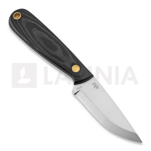 Brisa Necker 70 Scandi halskniv, black micarta, kydex