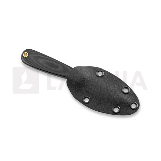 Brisa Necker 70 Scandi halskniv, black micarta, kydex