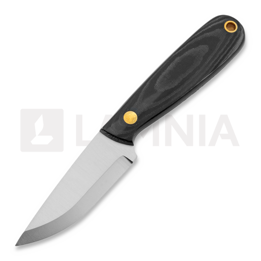 Малък несгъваем нож Brisa Necker 70 Scandi, black micarta, leather
