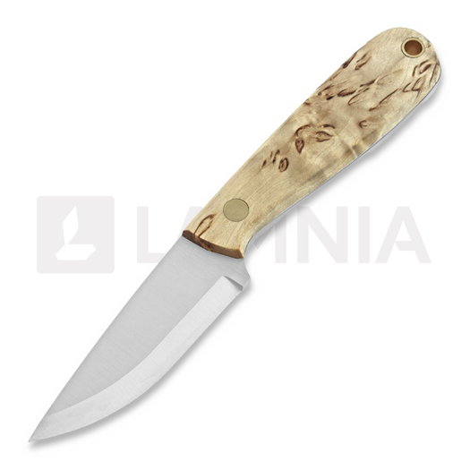 Шейный нож Brisa Necker 70 Scandi, curly birch, leather