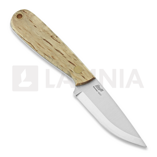 Coltello da collo Brisa Necker 70 Scandi, curly birch, leather