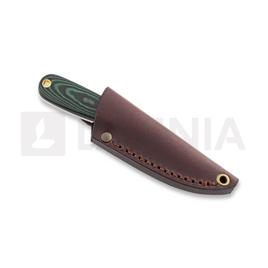 Brisa Necker 70 Scandi peilis, kabinamas ant kaklo, green micarta