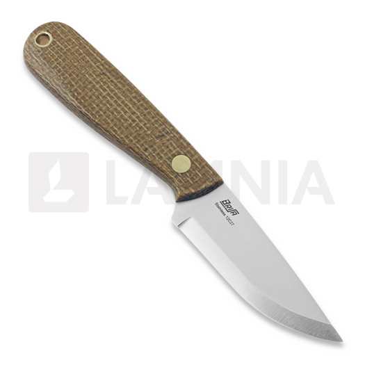 Brisa Necker 70 Scandi kaulaveitsi, mustard micarta