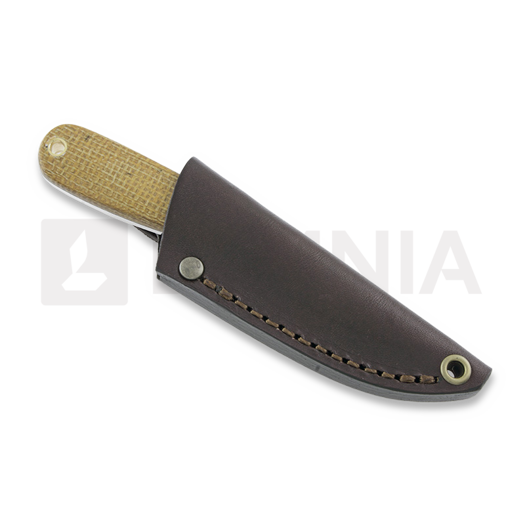 Brisa Necker 70 Scandi neck knife, mustard micarta