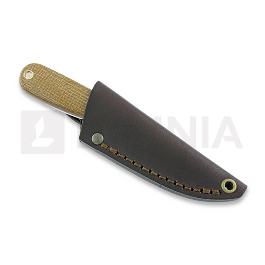 Brisa Necker 70 Scandi neck knife, mustard micarta