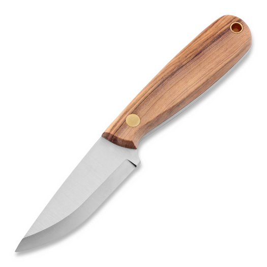 Brisa Necker 70 Scandi peilis, kabinamas ant kaklo, Olive wood