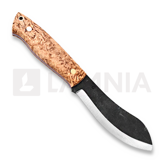 Brisa Nessmuk 125 kniv, left, stabilized curly birch