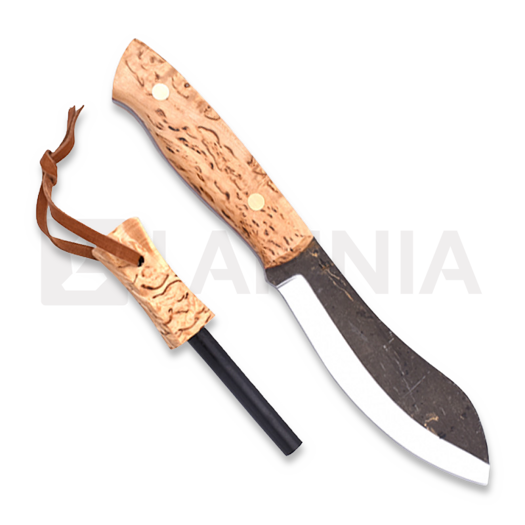 Brisa Nessmuk 125 peilis, stabilized curly birch, firesteel
