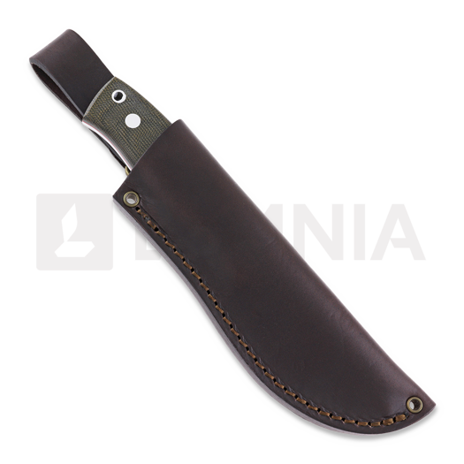 Brisa Skinner 90 Elmax Flat jagtkniv, green micarta