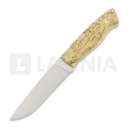 Brisa Trapper 115 kés, Elmax flat, curly birch, firesteel