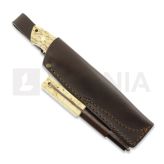 Brisa Trapper 115 knife, Elmax flat, curly birch, firesteel