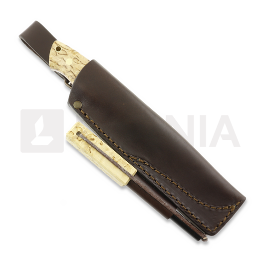 Brisa Trapper 115 knife, Elmax flat, curly birch, firesteel