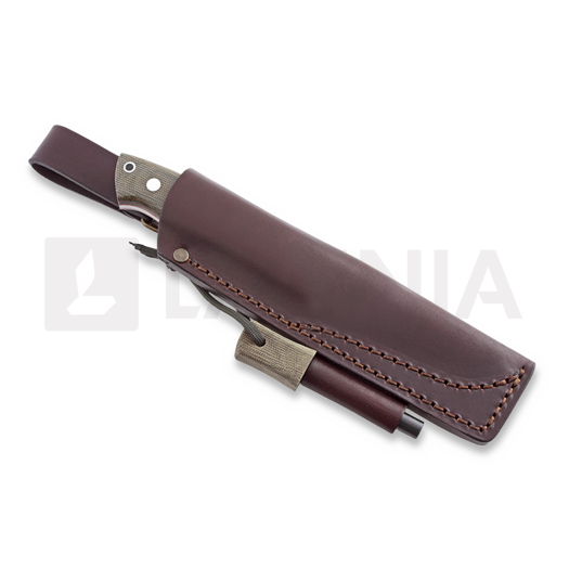 Brisa Trapper 115 Elmax ナイフ, Flat, Micarta, firesteel, 緑