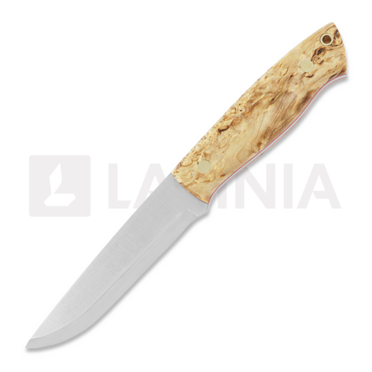 Brisa Trapper 115 knife, Elmax Scandi, curly birch, firesteel