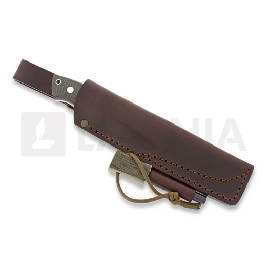 Brisa Trapper 115 Elmax Scandi peilis, Green Micarta, Firesteel