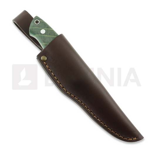 Brisa Trapper 95 ナイフ, Elmax, flat, stab.pagoda, green-black