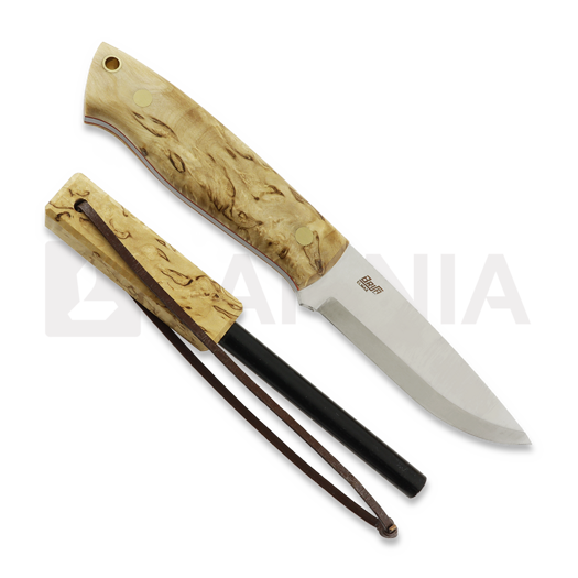 Brisa Trapper 95 ナイフ, Elmax Scandi, curly birch, firesteel