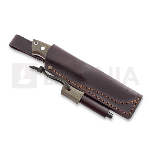 Brisa Trapper 95 peilis, Elmax, Scandi, firesteel, žalia