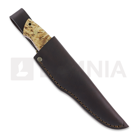Brisa Trapper 95 puukko, N690 Scandi, curly birch